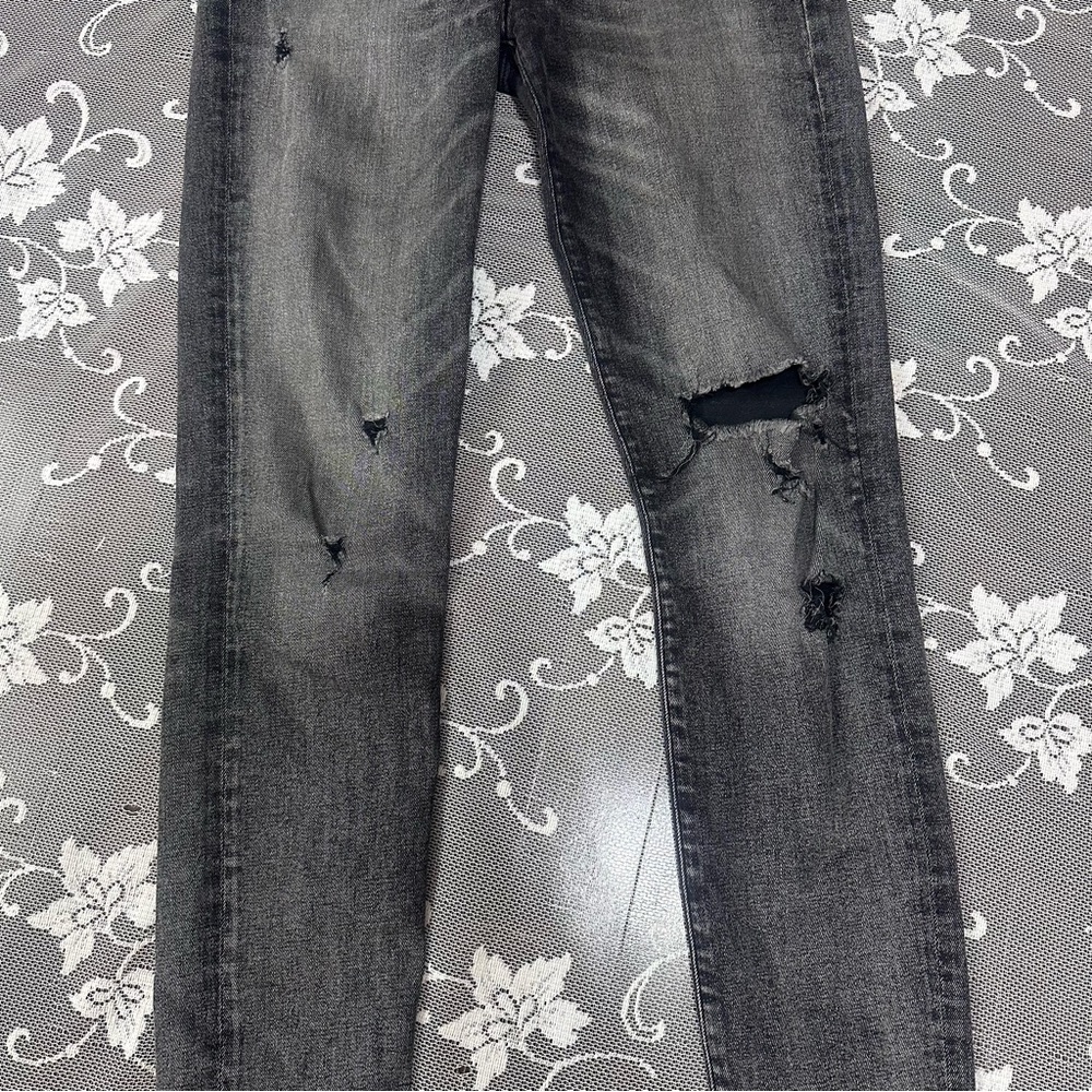 Agolde Sophie Rise Skinny Distressed Jeans in faded black  Sz 28 - Picture 2 of 8